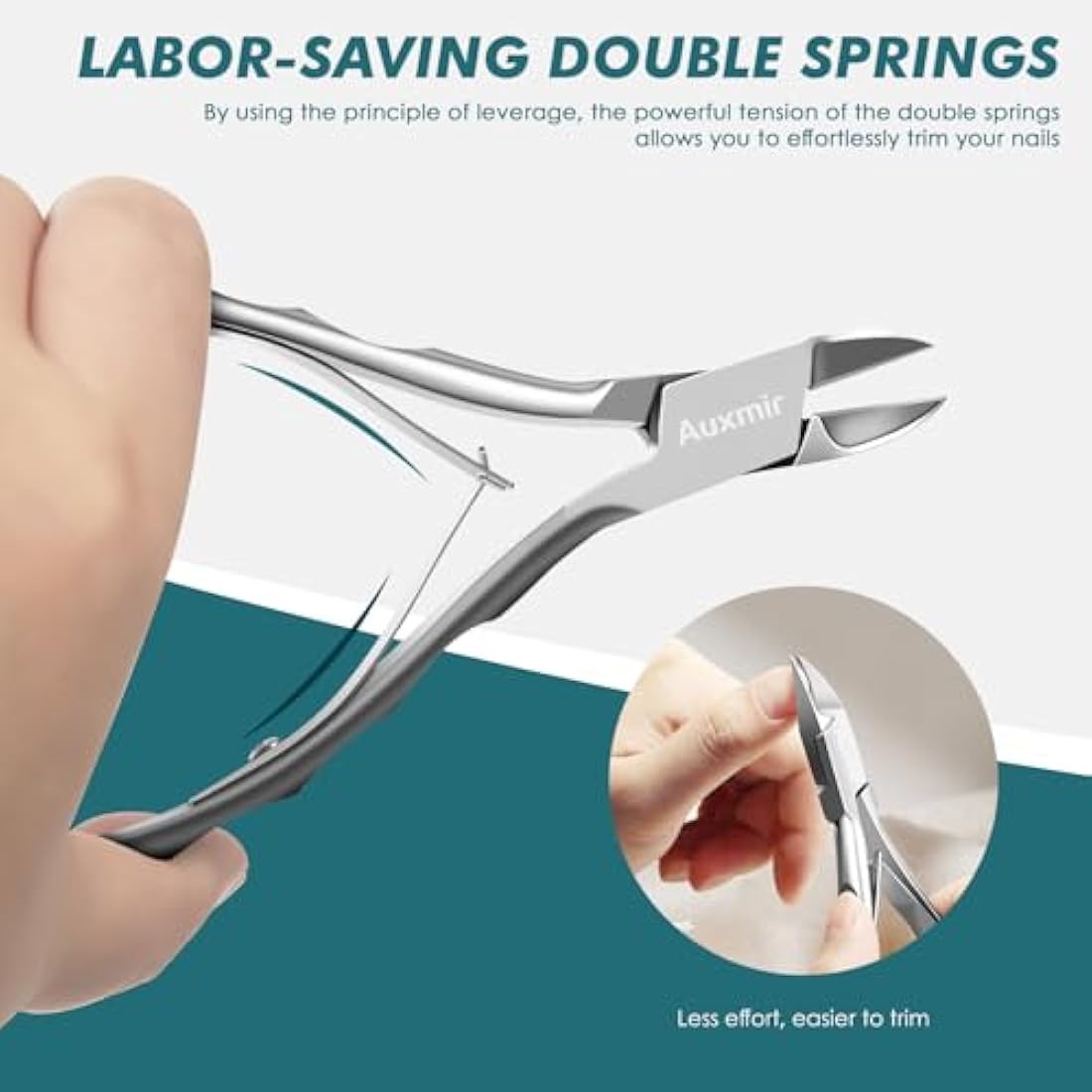 Auxmir Toenail Clippers – Sharp Stainless Steel Nippers for Thick Nails