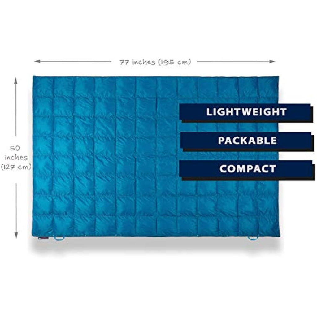 Get Out Gear Double Puffy Camping Blanket – Water-Resistant Teal Blue