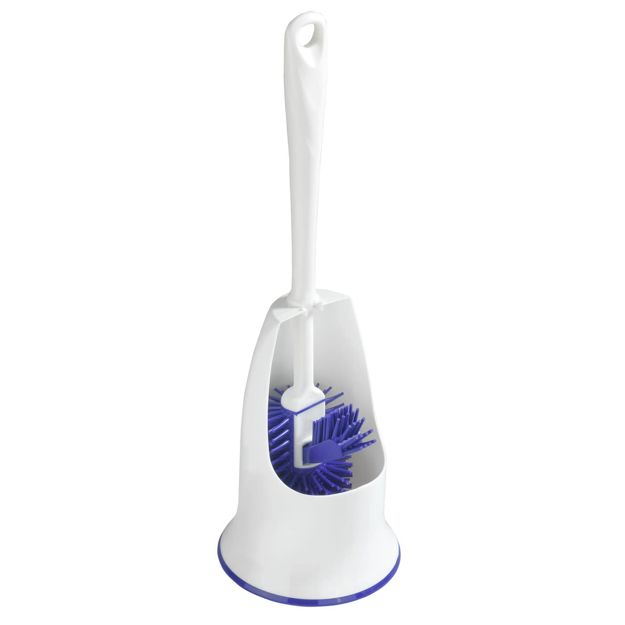 Maximex Hygienic Toilet Brush Stand | Non-Stick TPR Edge Cleaner – White