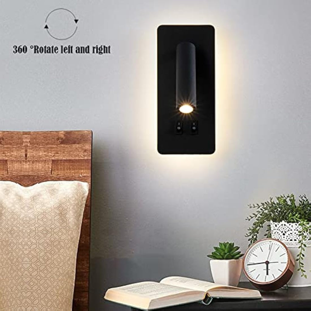 uksunvi LED Bedside Reading Wall Lamp | 12W Adjustable Spotlight - 2 Pack