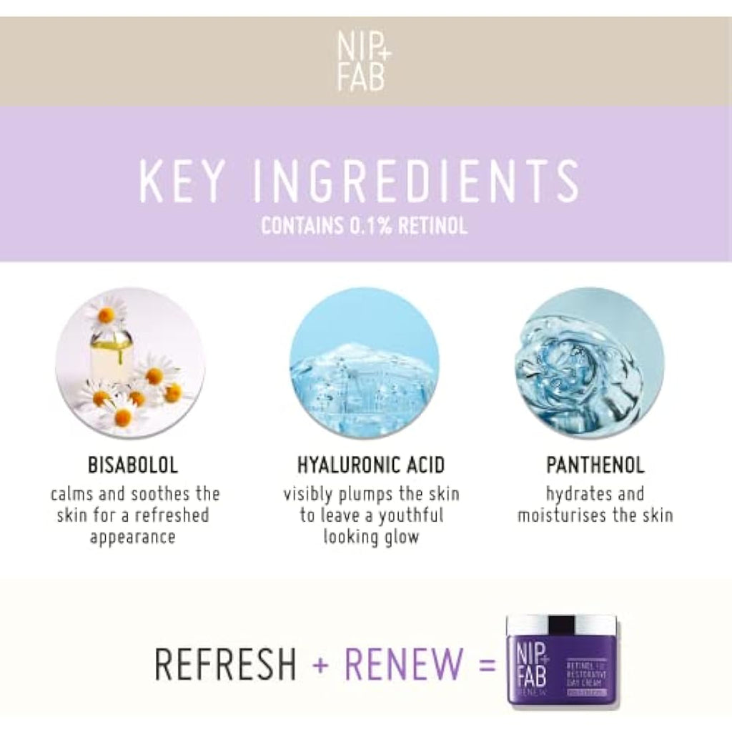 Nip + Fab Retinol Fix Restorative Day Cream with Hyaluronic Acid - 50ml