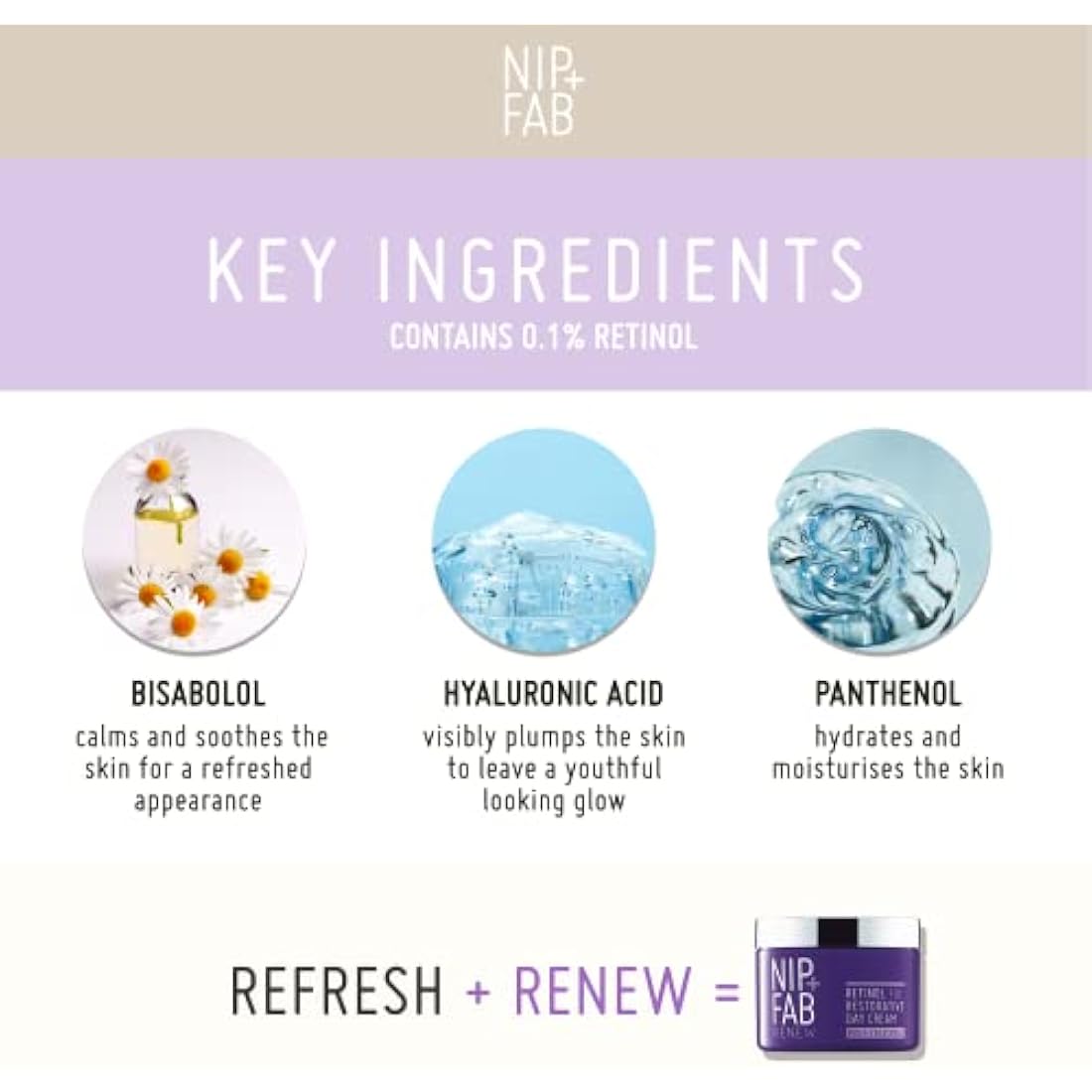 Nip + Fab Retinol Fix Restorative Day Cream with Hyaluronic Acid - 50ml