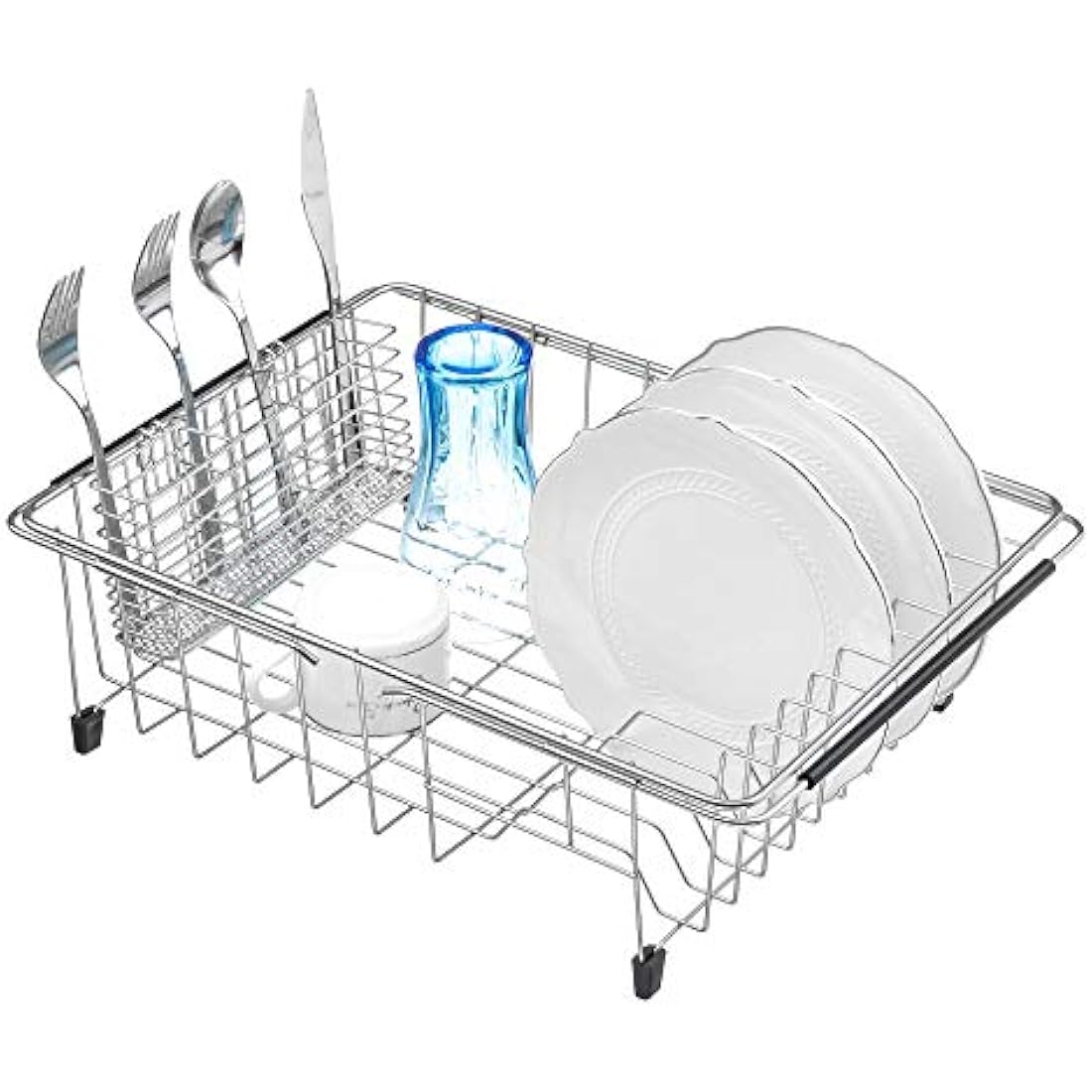 iPEGTOP Expandable Dish Drying Rack | 304 Stainless Steel Over Sink