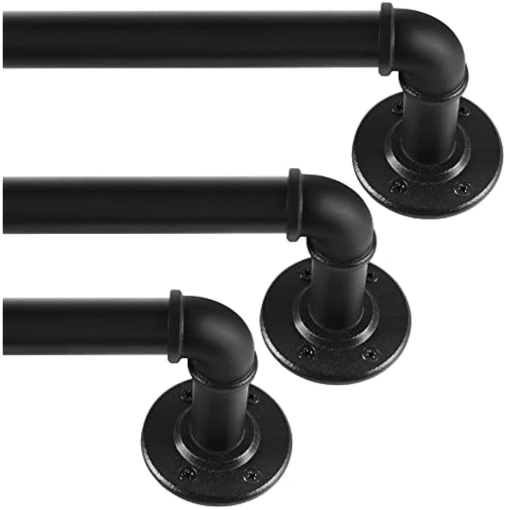 ZUOFENG Industrial Black Curtain Pole – Extendable 80–218cm Metal Rod
