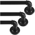 ZUOFENG Industrial Black Curtain Pole – Extendable 80–218cm Metal Rod