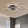 Minifair 6-Ring LED Ceiling Light – 108W Dimmable Flush Mount in Brown