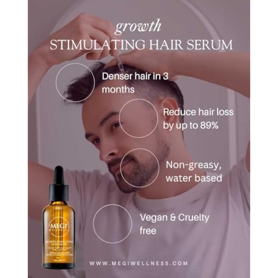 Megi Wellness Hair Growth Serum – Natural Biotin & Caffeine Formula (50ml)
