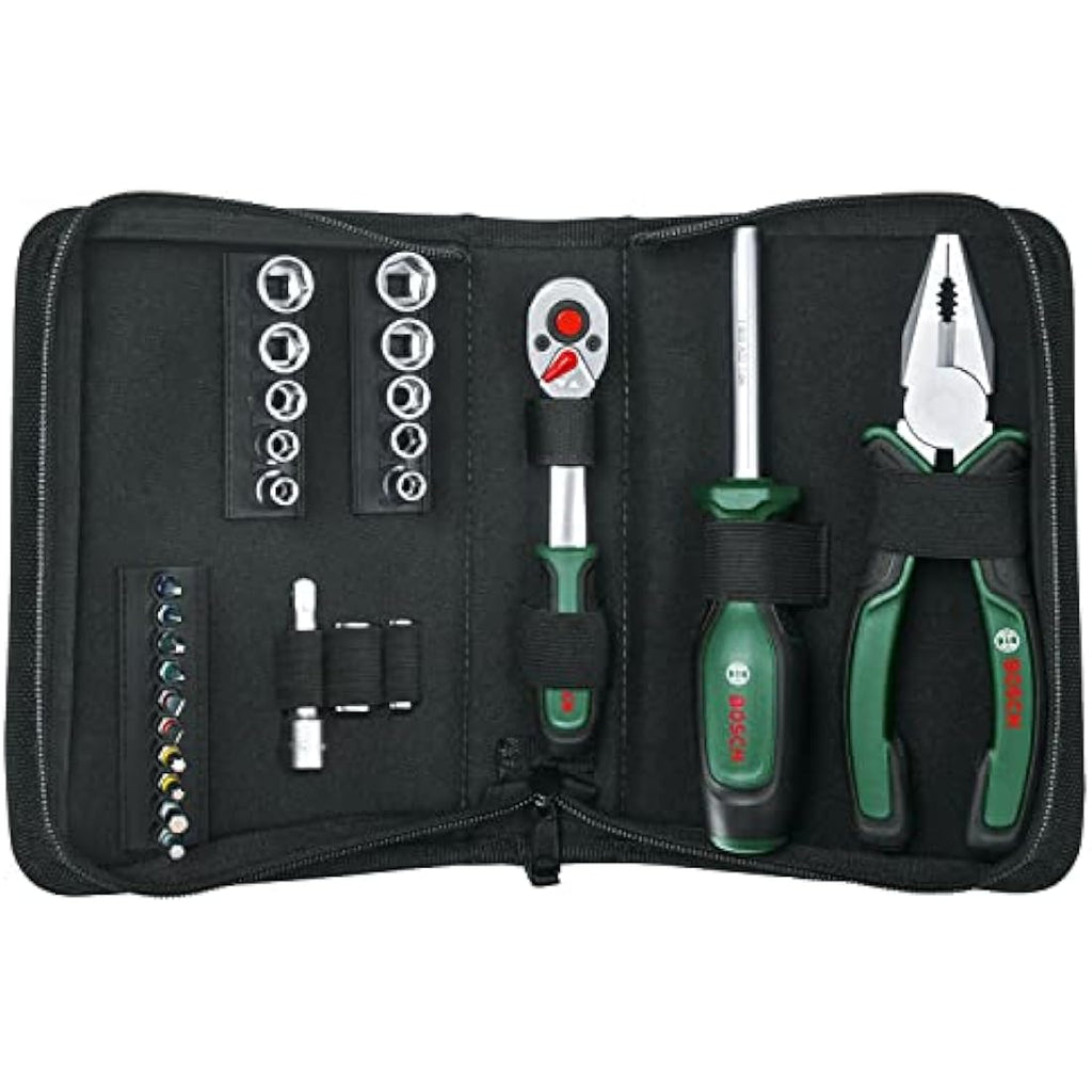 Bosch 26-Piece Hand Tool Set – Portable DIY Kit with 1/4" Ratchet