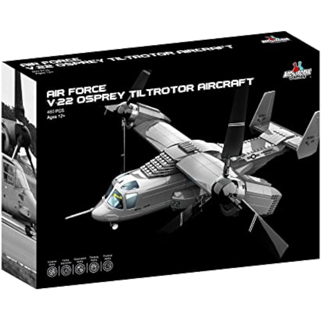 APOSTROPHE Games V-22 Osprey Tiltrotor Aircraft Building Block Set – 460 Pcs