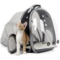 Interfashioner Expandable Cat Backpack Carrier | Clear Bubble Window - Black
