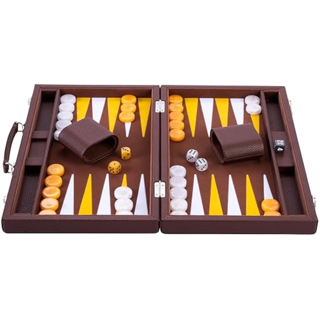 Engelhart Luxury 15" Backgammon Set | Faux Leather Travel Suitcase