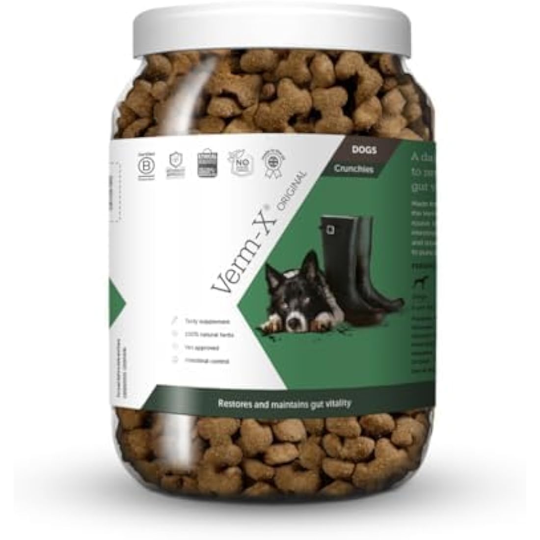 Verm-X Natural Dog Treats | Herbal Intestinal Hygiene & Gut Supplement