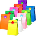 TOOELMON 50 PCS Multi-Color Kraft Paper Party Bags with 60 Stickers