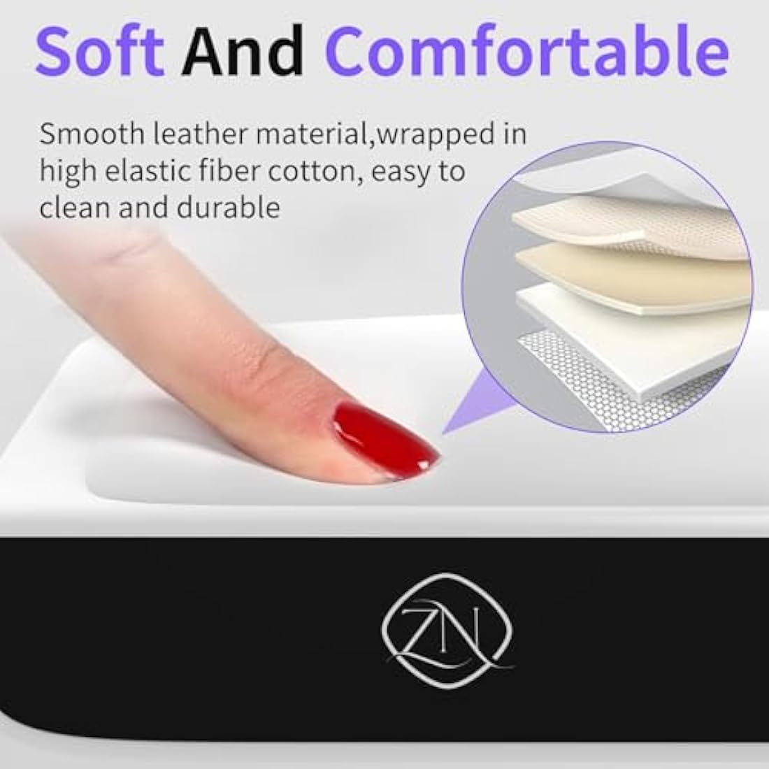 72W UV LED Nail Lamp with PU Leather Arm Rest Pillow