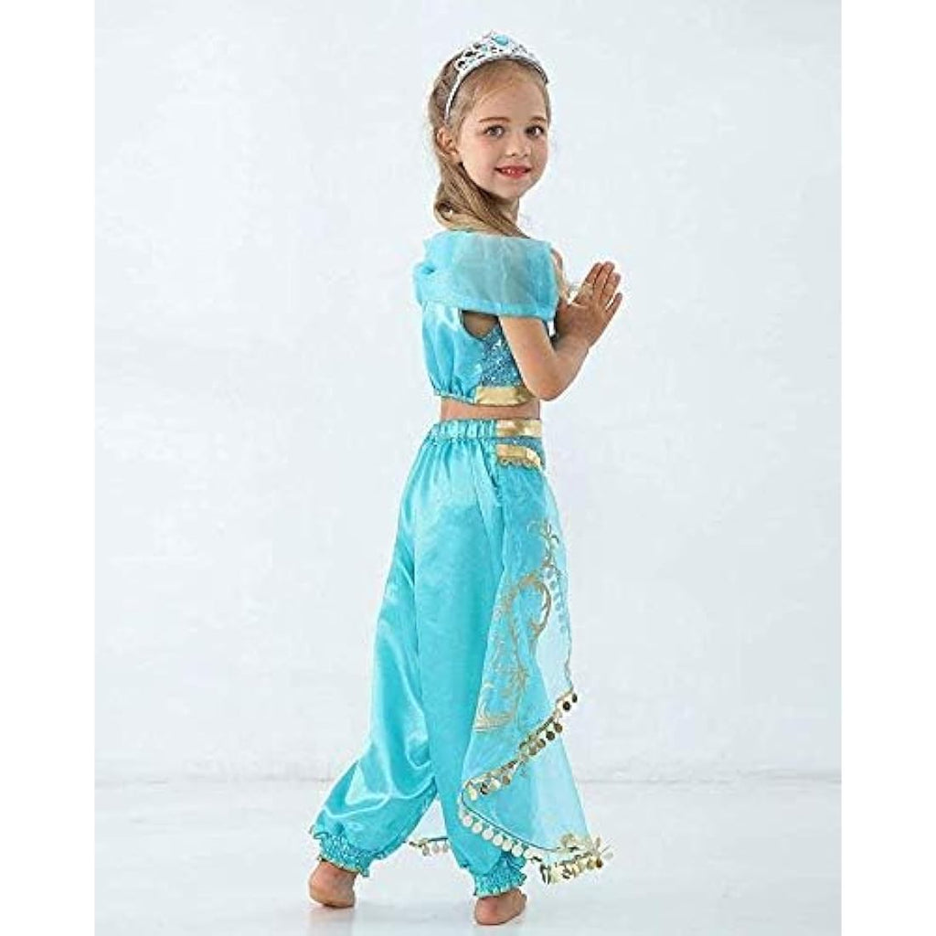 Jasmine Princess Costume – Girls 2-Piece Sequin Aladdin Set