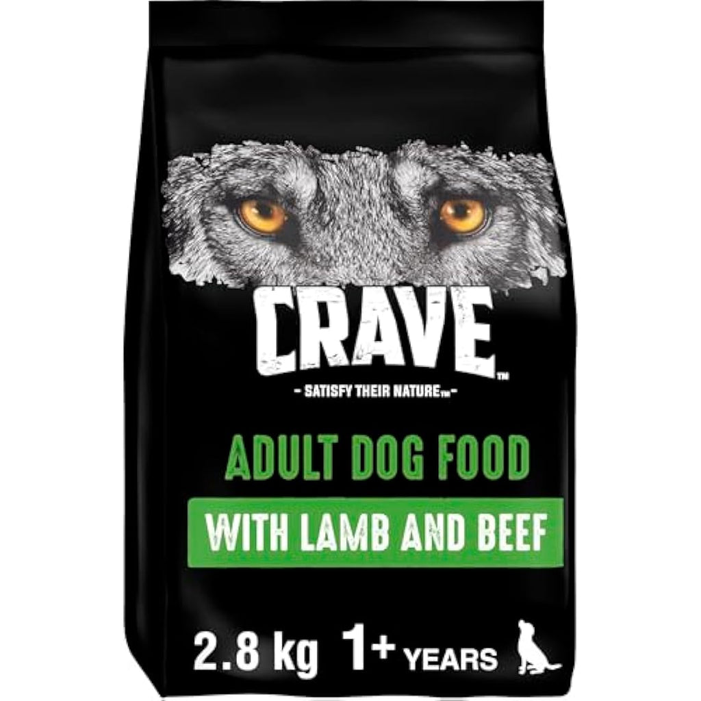 Crave High Protein Grain-Free Lamb & Beef Dry Dog Food - 3 x 2.8kg