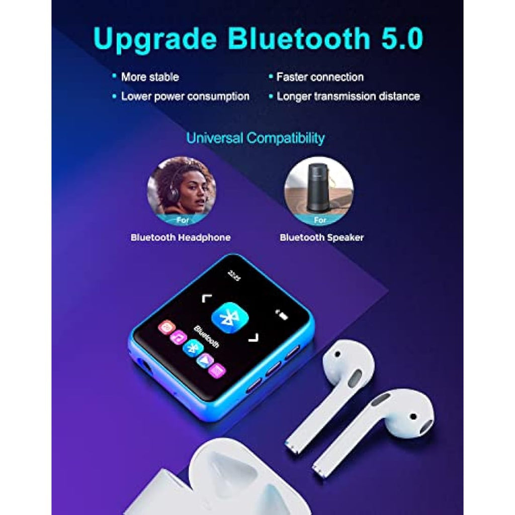 32GB MP3 Player – 2.4" Touch Screen Bluetooth 5.0 HiFi Audio