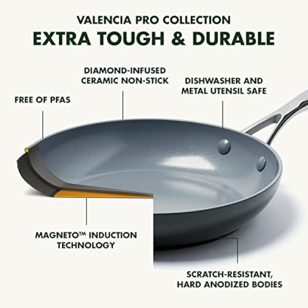 GreenPan Valencia Pro Ceramic Non-Stick 20cm Chef's Pan | Induction Grey