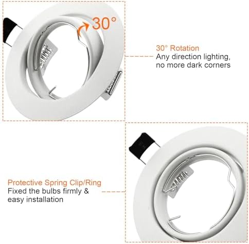 HiBay 10-Pack GU10 Recessed Ceiling Downlights | White Rotatable Spotlights