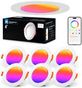 VARICART Smart LED Downlights – 10W RGB Dimmable Alexa Spotlights (6 Pcs)