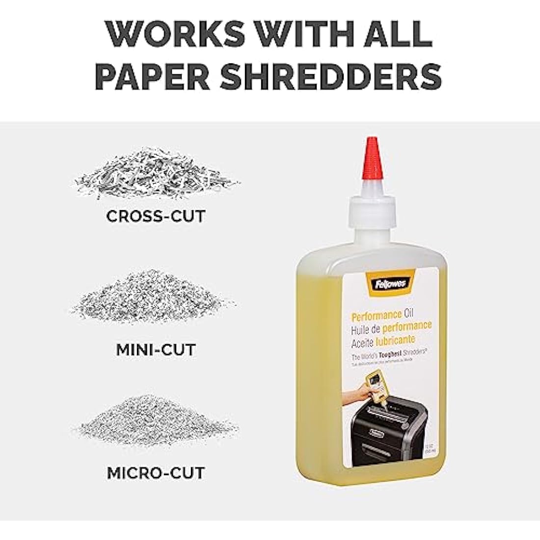 Fellowes Shredder Oil | 355ml Lubricant for Cross & Micro-Cut Shredders