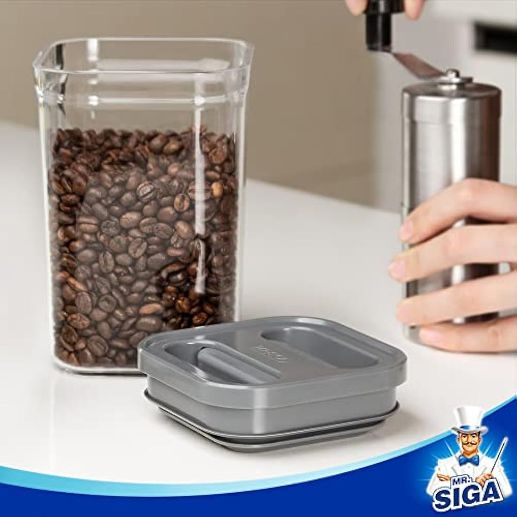 MR.SIGA Airtight Food Storage Containers - 4 Pack Stackable BPA Free Gray
