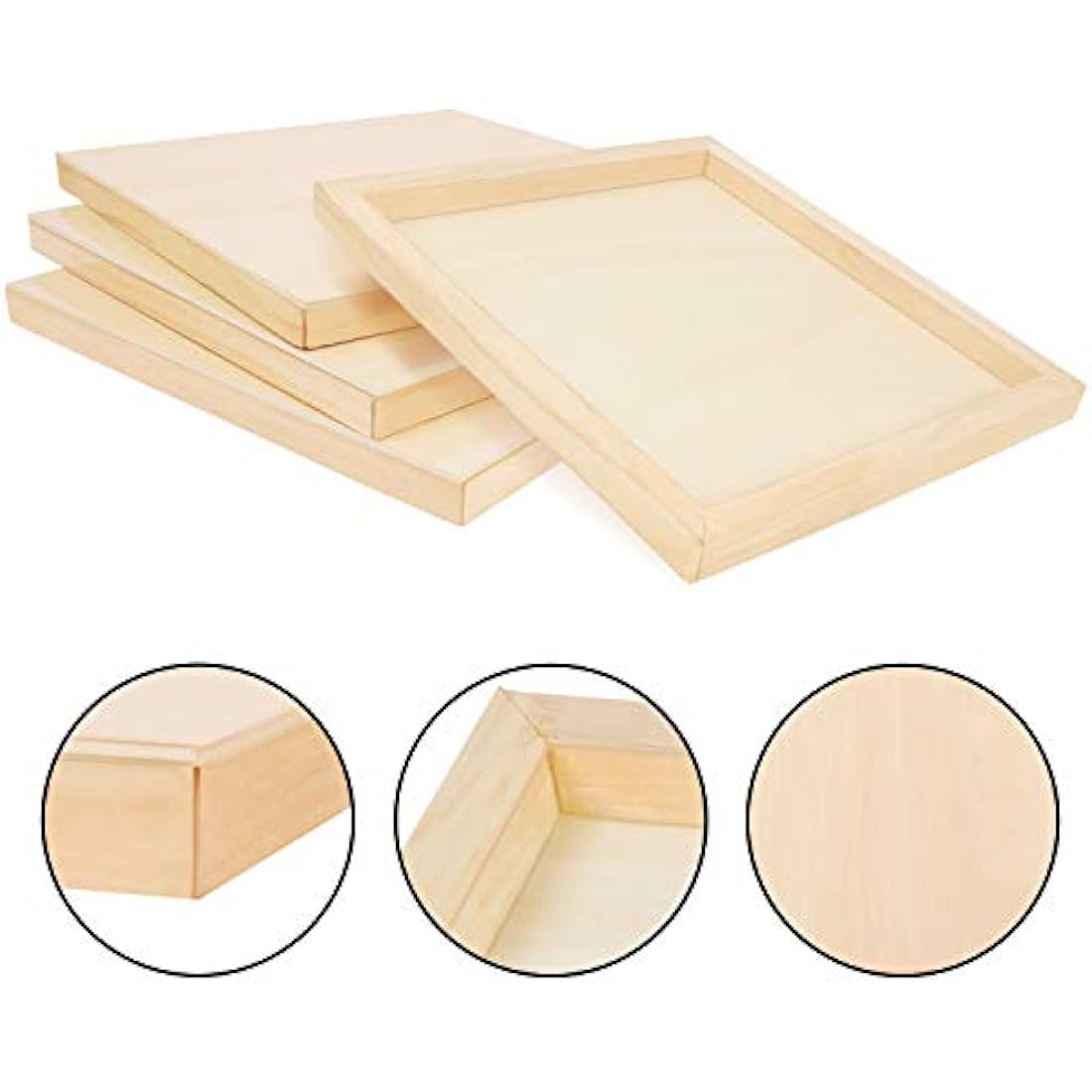 Belle Vous Wooden Canvas Painting Boards – 12x12 Inch Basswood (4 Pack)