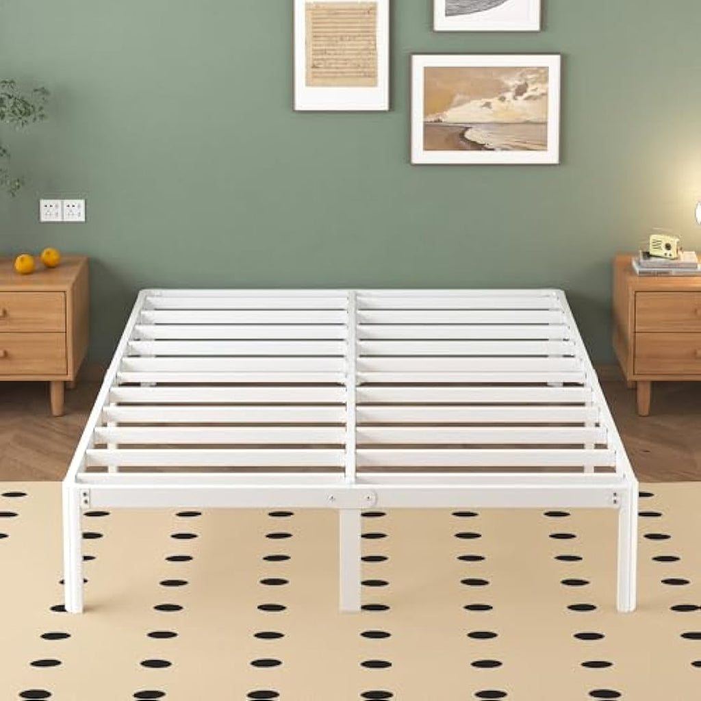 Small Double Metal Bed Frame – 4ft Heavy Duty White