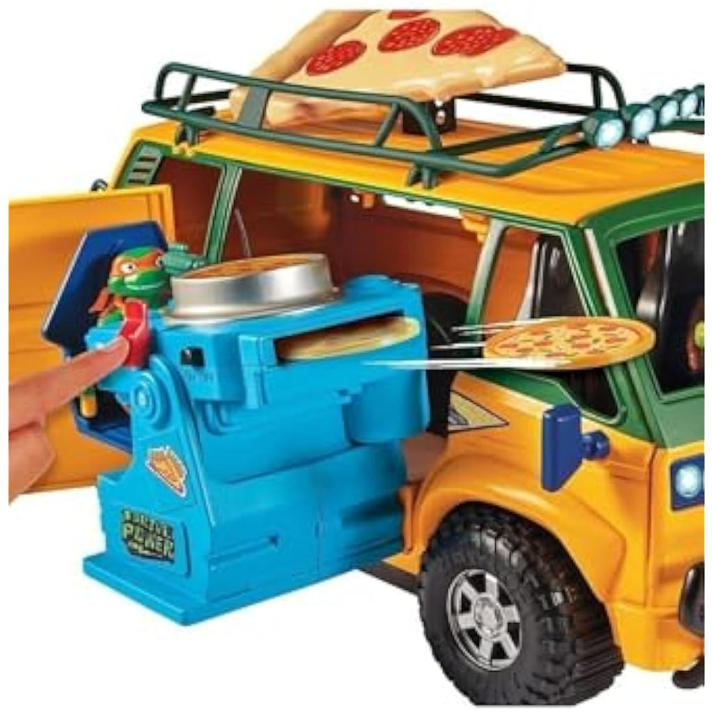 TMNT Mutant Mayhem Pizza Fire Delivery Van – Motorized Toy Vehicle