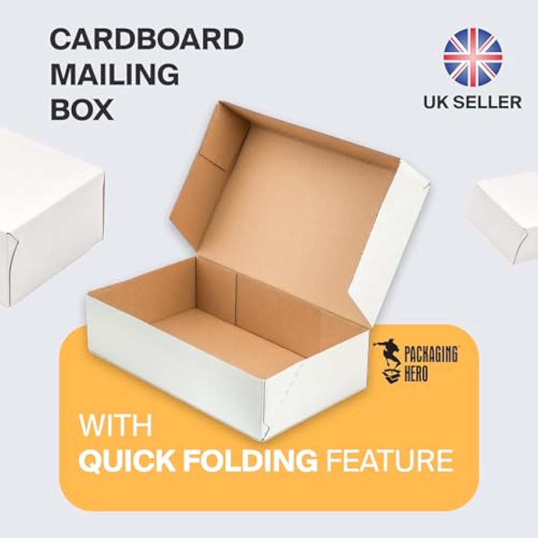 Jolof Store White Corrugated Cardboard Mailing Boxes - 30x20x10cm (9 Pack)