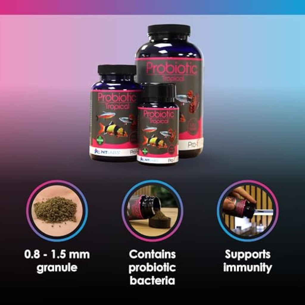NT Labs Pro-f Probiotic Tropical Fish Food – Spirulina Granules (120g)