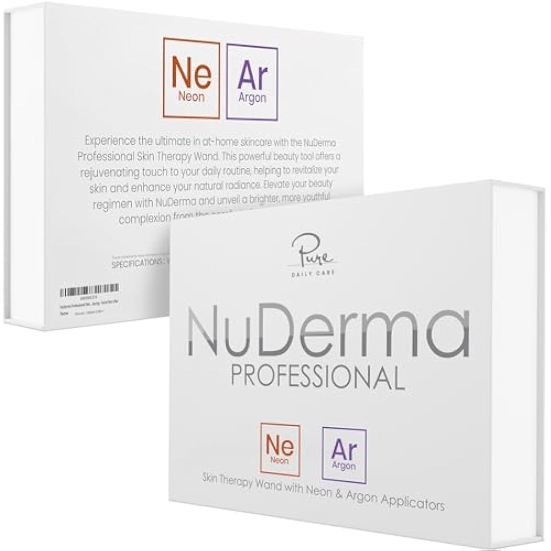 NuDerma Professional High Frequency Skin Therapy Wand with 6 Wands
