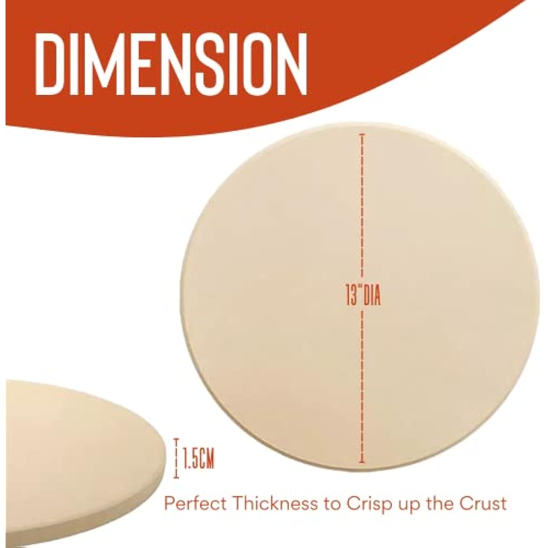 SEDOL 33cm Round Cordierite Pizza Stone with Stainless Steel Peel
