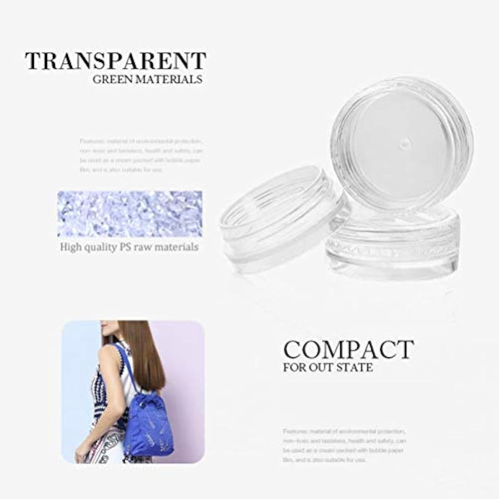 kuou 50 Pcs Empty Cosmetic Jars – 5ml Clear Plastic Sample Containers