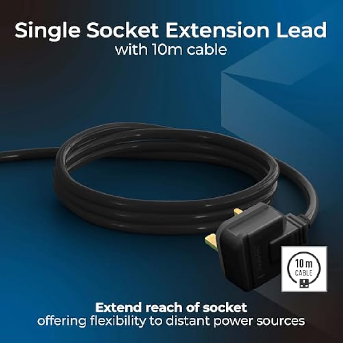 Masterplug Heavy Duty 10m Extension Lead – 13A Rewireable Single Socket