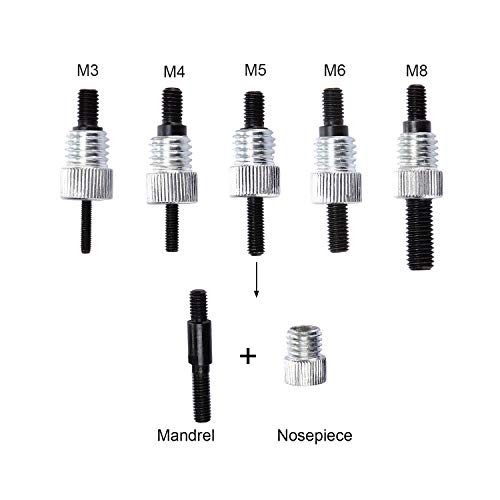Toprema 126pcs Rivet Nut Tool Kit - Hand Riveter Gun with M3-M8 Mandrels