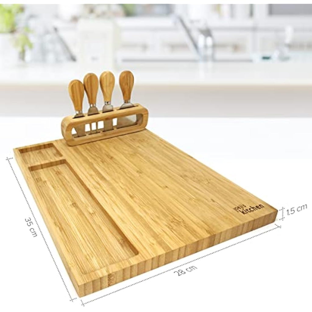Jolof Store Bamboo Cheese Board and Knife Set – Charcuterie Platter