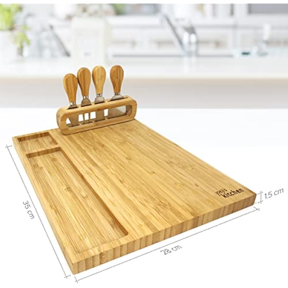 Jolof Store Bamboo Cheese Board and Knife Set – Charcuterie Platter