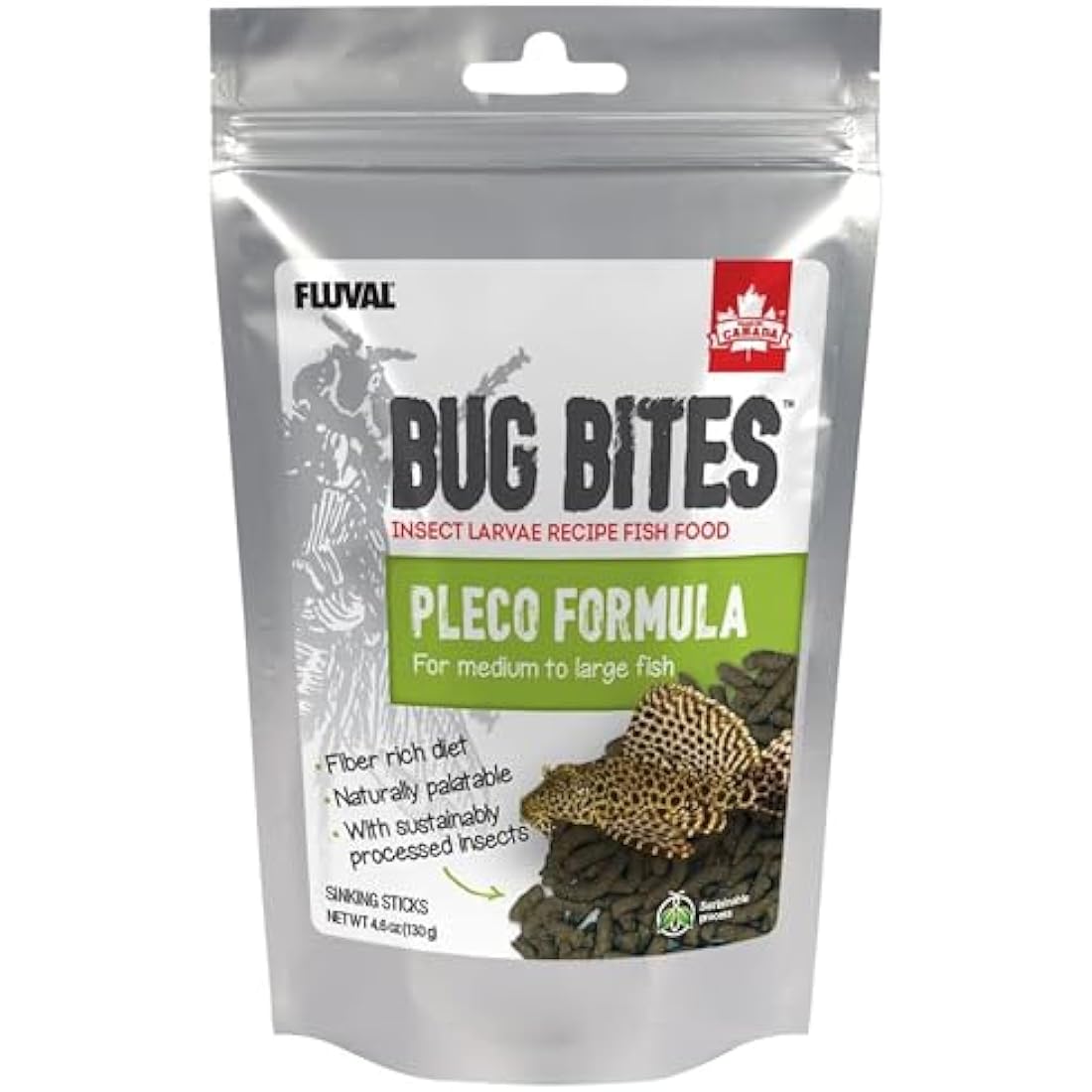 Fluval Bug Bites Bottom Feeder Fish Food – Insect Larvae Formula, 130g