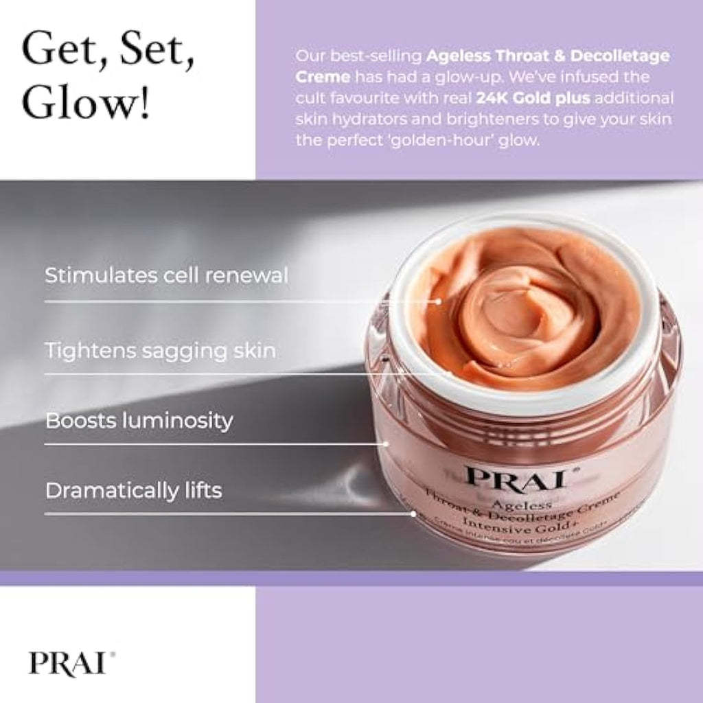 PRAI Ageless Throat & Decolletage Intensive Gold Creme - 24K Gold Neck Cream