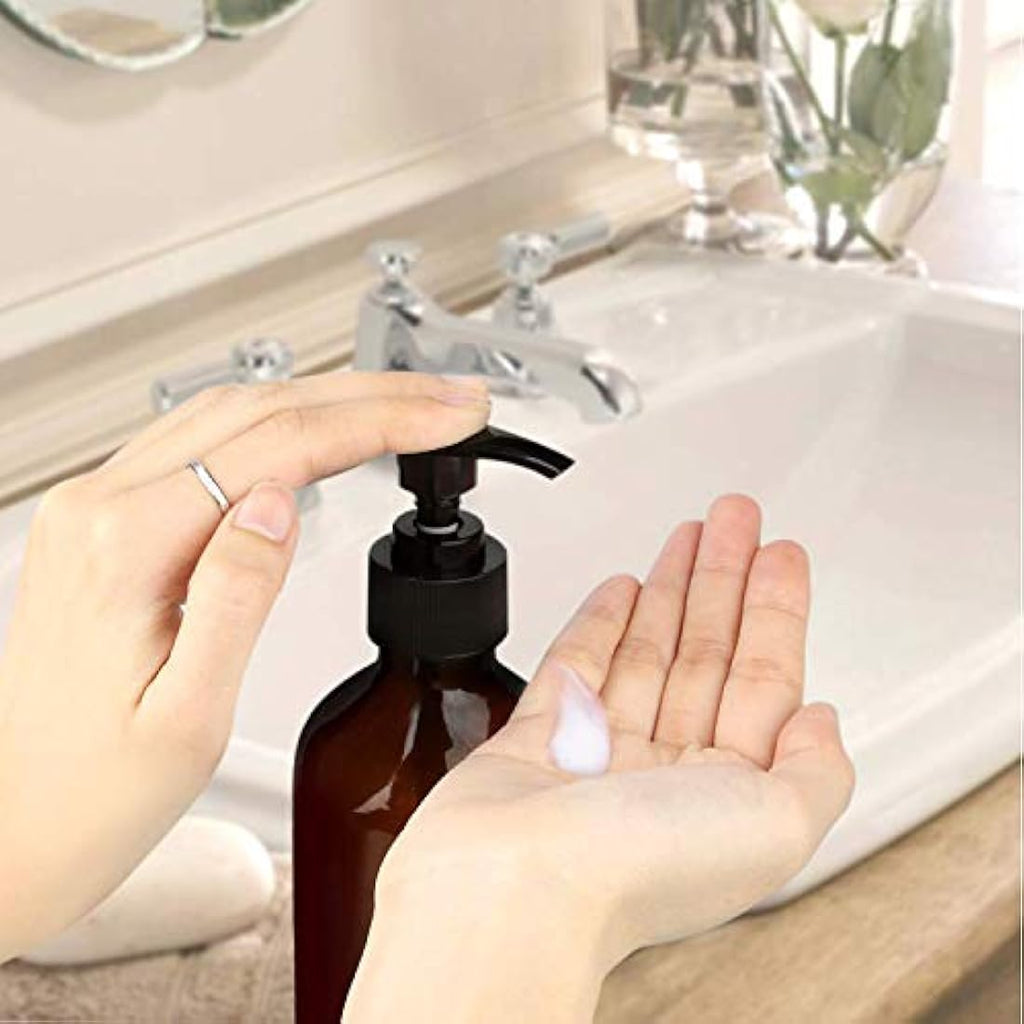 Alledomain 500ml Refillable Plastic Pump Bottles for Shampoo – 2 Pack