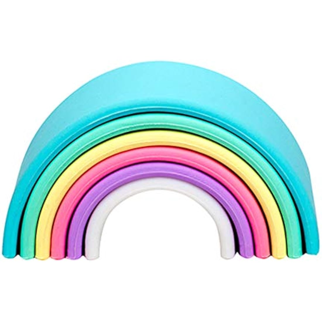 dëna Rainbow Silicone Toy – Pastel Open-Ended Stacking & Teething Toy