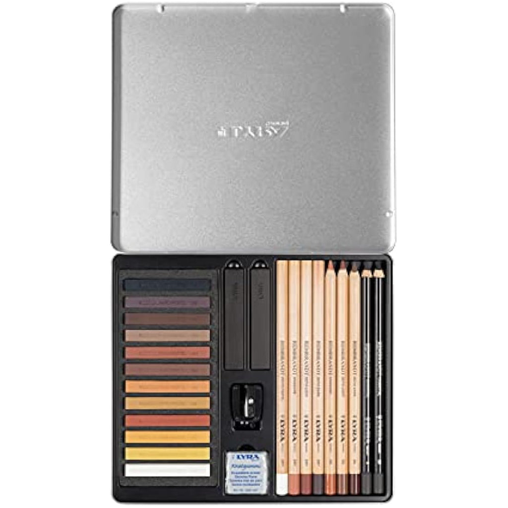 LYRA Fine Art Sketching Set – 11 Brown Tones Pencils & Pastels