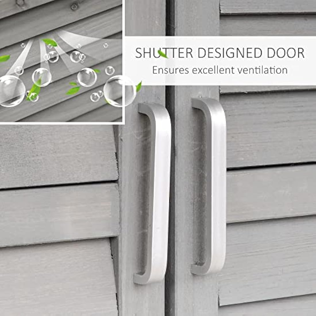 Outsunny Wooden Garden Storage Shed | Fir Wood Tool Cabinet - Grey
