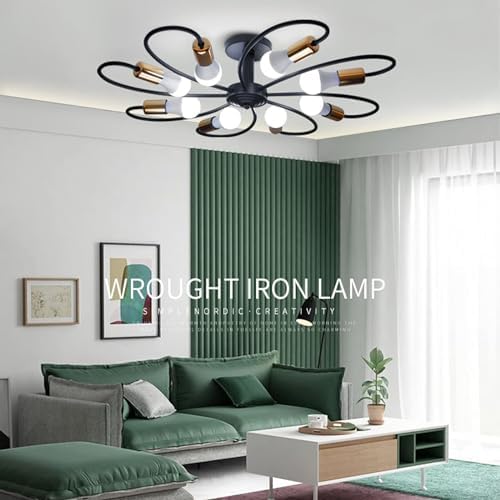 Jolof Store 8-Light Sputnik Chandelier – Modern Metal Semi Flush Mount