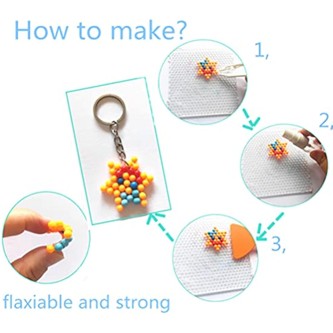 Vytung Water Fuse Beads Kit - 3600pcs 24 Colors Kids Craft Set