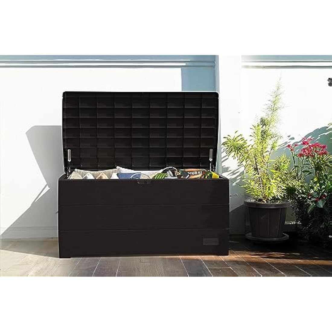 Duramax Cedargrain 416L Outdoor Deck Box – Dark Brown Plastic Storage
