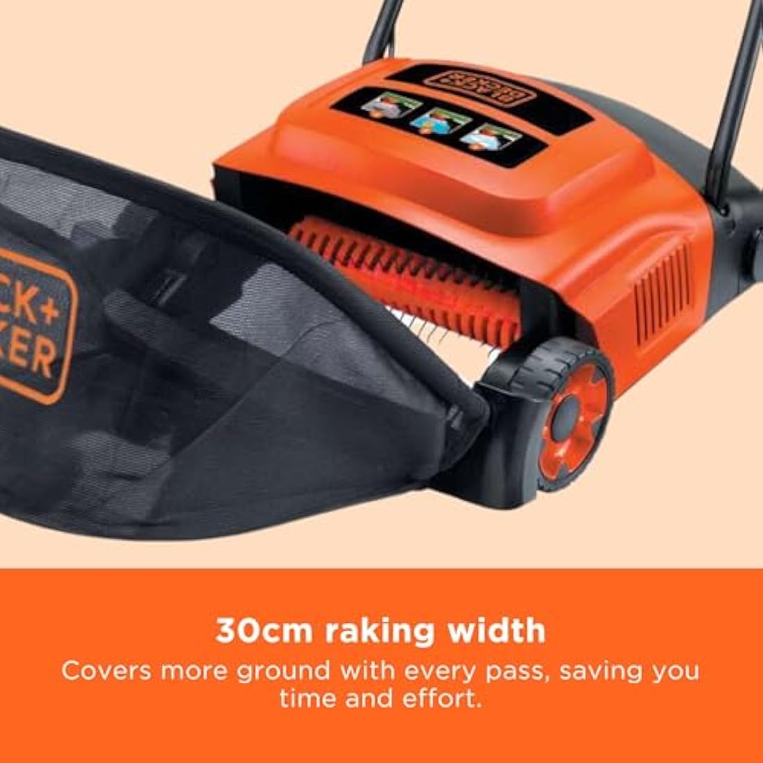 BLACK+DECKER 600W Electric Lawn Raker & Scarifier - 30cm Width
