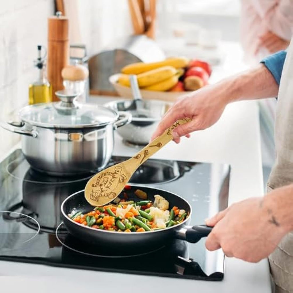Bear Wooden Spoons for Cooking – 8-Piece Kitchen Utensils Set