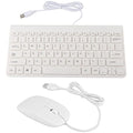 Richer-R Ultra-Thin Wired Keyboard and Mouse Set | Compact USB Combo (White)